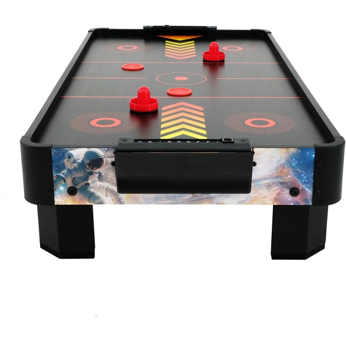 Стіл для аерохокею для дітей віком від 6 років, гра в аерохокей для столів з вентилятором/двигуном, стільниця для аерохокею для 2 гравців, включаючи 4 шт. овхачі, 4 шайби, лічильник рахунків, режим нульової гравітації 102x52x20 см