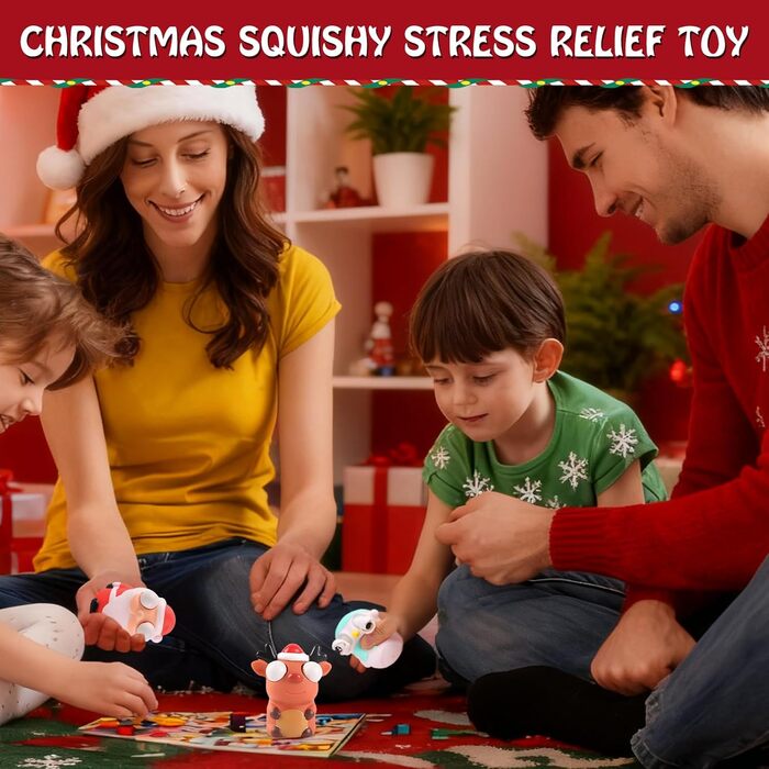 Набір іграшок-антистрес Squeeze Toy, 3 шт., різдвяна тематика