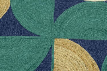 Колекція CASAVANI Прямокутний килим, 25,4 x 35,6 см, візерунок Blue & Multi, тканий джутовий килим, геометричний килим кілім, для