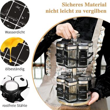 Дворівнева карусель для спецій, що обертається на 360, з 12 банками для спецій об&39ємом 120 мл, годинником на 360 (розмір отвору можна вибрати), обертовою підставкою для спецій, підставкою для спецій з нержавіючої сталі, набір органайзерів для спецій з 1