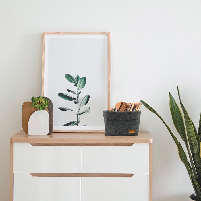 Кошик преміум-класу з фетру MIQIO Design Набір із 3 кошиків для зберігання Сертифіковано Oeko-Tex Складаний органайзер Кубоподібна коробка для кухні, вітальні, коридору або ванної кімнати Темно-сірий