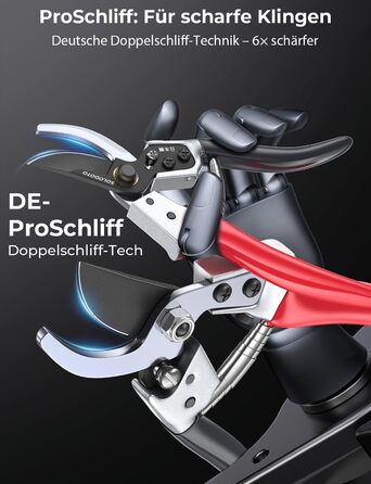 Професійні садові ножиці для жінок у 6 разів гостріші, японська вуглецева сталь SK5, обхідне лезо, діаметр різу 25 мм, для сухої, свіжої деревини, професійні ножиці для троянд, легкі ножиці для рослин для жінок