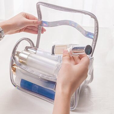 Жіноча косметичка, косметичка, туалетне приладдя, водонепроникна, портативна, подарунок для подорожей, сріблясто-сіра