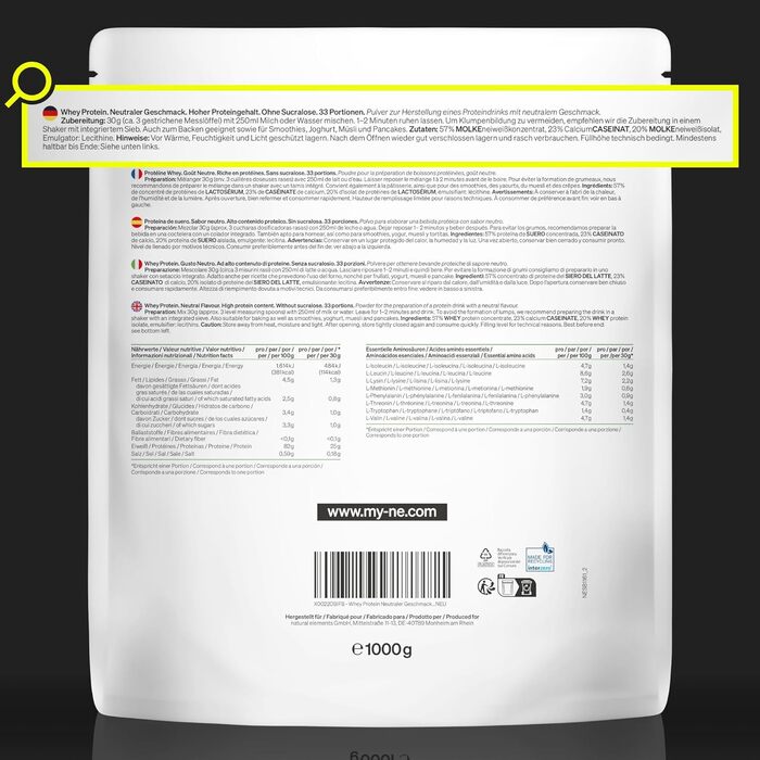Протеїновий порошок Natural Elements Whey, Нейтральний, 1 кг