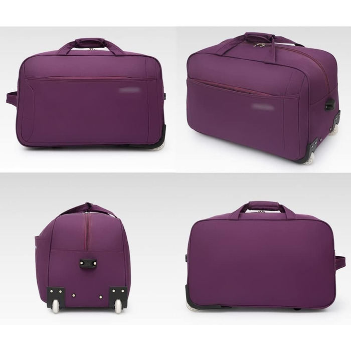 М'яка валіза на колесах, водонепроникна та легка дорожня сумка, ручна поклажа для бізнесу, універсальний візок для подорожей (чоловіча/жіноча), сумка для коротких поїздок на вихідні. Колір фіолетовий, розмір 19 дюймів (фіолетовий)