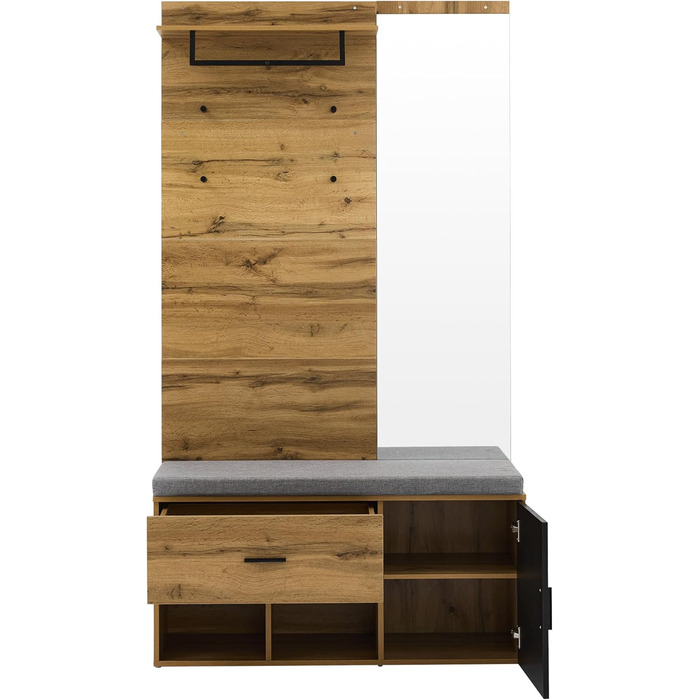 Набір вішалок для одягу Ymkua настінна вішалка, набір вішалок для передпокою з підставкою для взуття, дзеркалом і подушками, набір