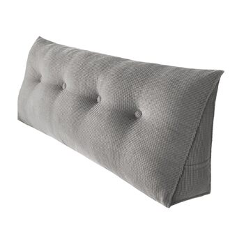 Подушка для спини OHMG 120/140/160/180/200 см, клиноподібна подушка, підходить для ліжка та дивана, трикутна подушка для читання, подушка зі знімним чохлом, який можна прати, з практичною бічною кишенею, подушка для сидіння, настінна подушка 120*50*20 см 