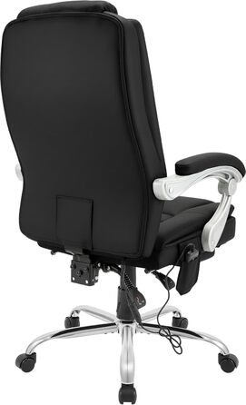 Ергономічне офісне крісло CLP з функцією масажу Rubia, письмове крісло з функцією підігріву та підставкою для ніг, поворотне крісло з регулюванням висоти до 150 кг, колір чорний
