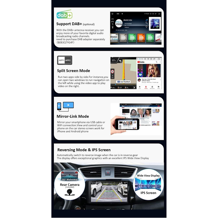 Автомобільна стереосистема JOYX Android 12 підходить для VW Passat/Golf/Skoda/Seat - GPS 2 Din - Камера заднього виду Canbus БЕЗКОШТОВНО - 2G32G - 8 дюймів - Підтримка DAB Керування на кермі 4G WiFi Bluetooth Mirrorlink Carplay Android 9-2G32G