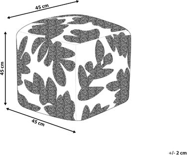 Пуф Beliani, бавовна, бежевий, 45 x 45 x 45 см, квадратний з наповнювачем з пінопласту, бохо, мультан