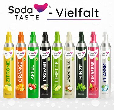 Купівельний балон CO2 SodaTASTE (резервний циліндр) для виробників газованої води, зі смаком натурального лимона, без сиропу, до 60 л газованої води зі смаком, без цукру