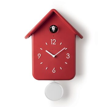 Годинник з кукушкою та маятником Guzzini QQ Червоний, 24,8 x 12 x в.39 см, мінімалістичний дизайн (16860208)