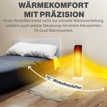 Вентиляторний обігрівач Clatronic з керамічним нагрівальним елементом PTC Регульована температура 15-35 C Охолоджувальний вентилятор Керамічний вентилятор з сенсорною панеллю керування Регульована температура в приміщенні HL 3763