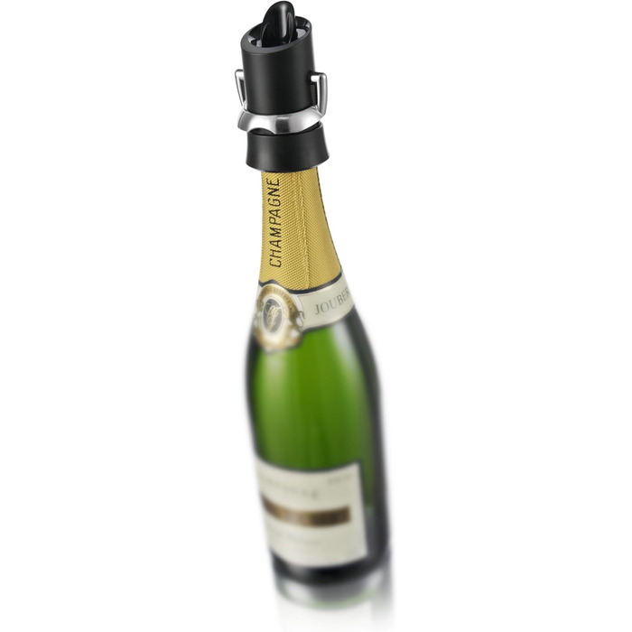 Пробка для шампанського з наливником і захистом від краплі, чорна, 18804606