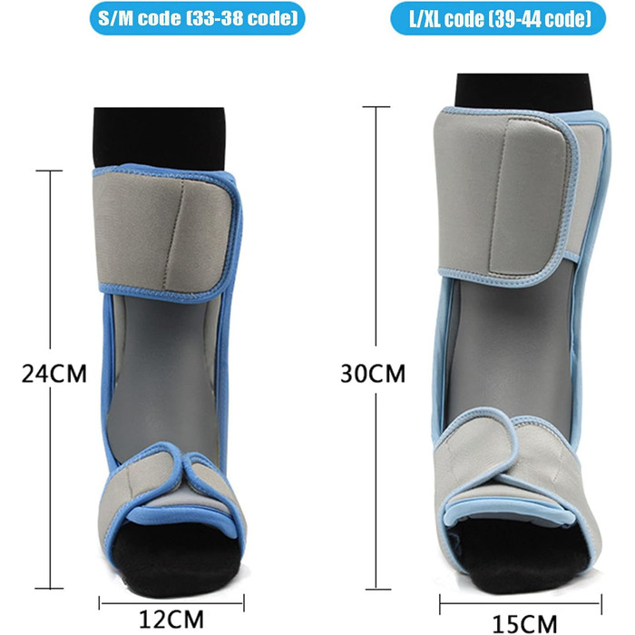 Ортез на гомілковостопний суглоб для підтримки стопи, регульований, для стопи, що впала, ахіллового сухожилля, підошовного фасціїту, тиску на нерв, лівий, L/XL