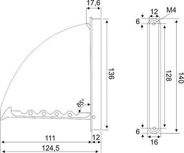 Складний гачок Gedotec металевий чорний матовий MITAL вбудований гачок складний Розміри 140 x 16 мм Вантажопідйомність кг Вентиляц