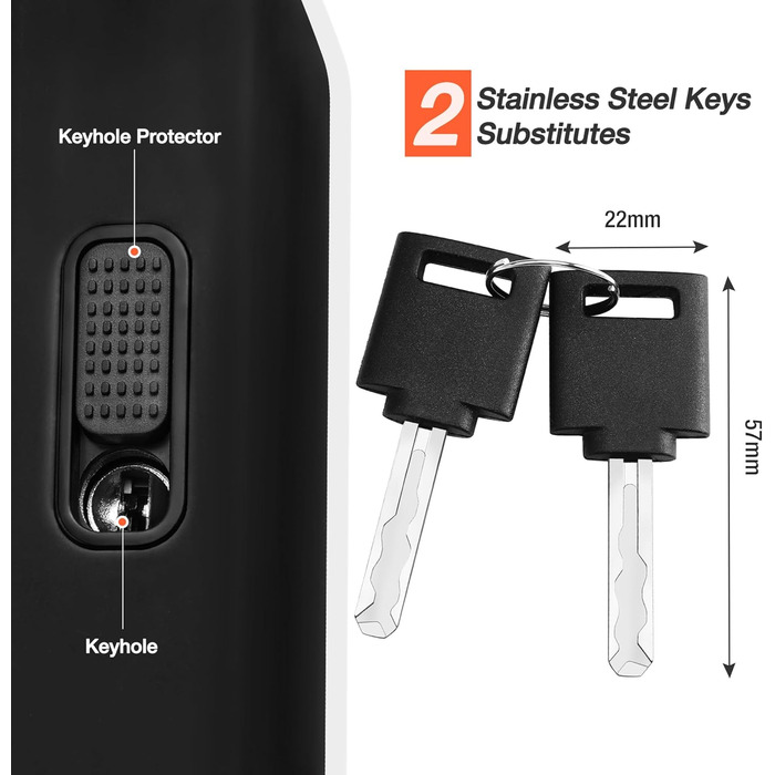Велосипедний замок ValueMax U-Lock, міцний U-подібний замок із дужкою товщиною 14 мм, замок високої безпеки з кронштейном, 2 ключі, для велосипедів, електровелосипедів, мотоциклів та скляних дверей, чорний