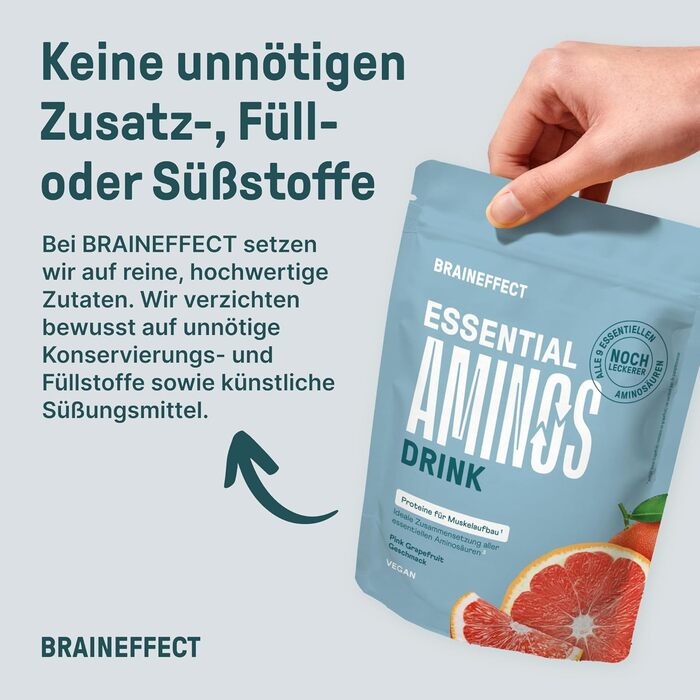 Незамінні амінокислоти BRAINEFFECT Essential Aminos, грейпфрут, 270 г