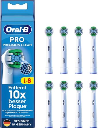 Щітки Oral-B Pro Precision Clean для електричної зубної щітки, 16 шт. , чищення зубів, X-щетина, оригінальна насадка для зубної щітки Oral-B, упаковка, готова до поштової скриньки, розроблена в Німеччині (8 шт. )