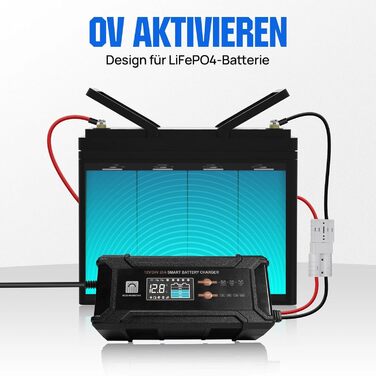 ЕКОЛОГІЧНО ЧИСТИЙ LiFePO4 акумулятор Bluetooth 12V 280Ah із зарядним пристроєм 12/24V 20A, літієва батарея 12V 280Ah з системою BMS 200A, захистом від низьких температур та максимум 15 000 циклів розрядки/розрядки для автофургонів, караванів та човнів.