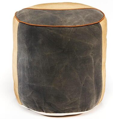 Круглий пуф/табурет Kobolo - Chateau - з полотна - з аплікаціями