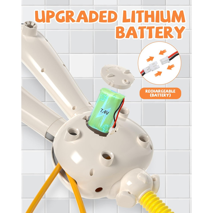 Іграшки для ванни з 2 насадками для душа, електрична іграшка для ванни з розпилювачем води з акумуляторною батареєю, плаваючі твар