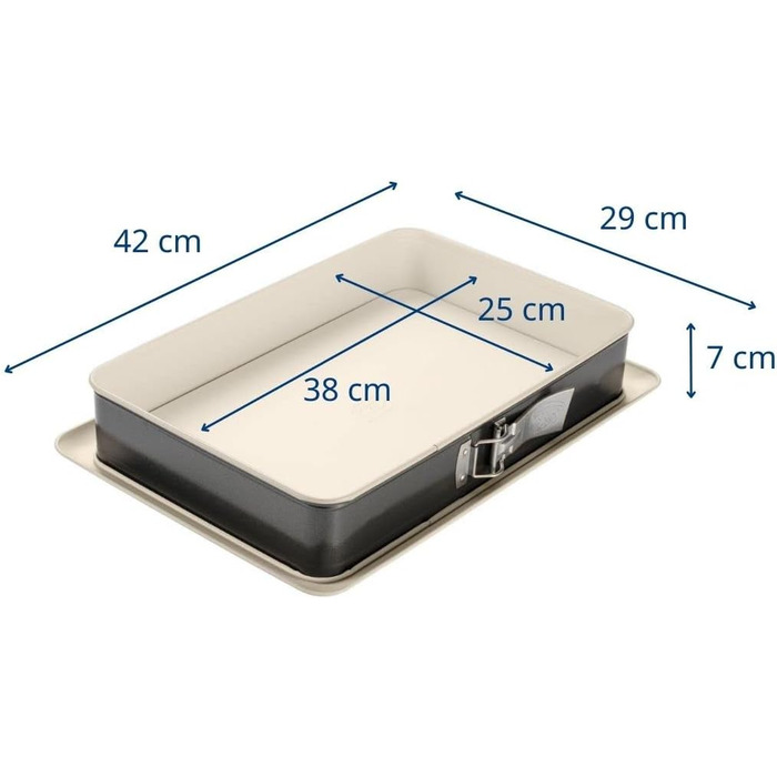 Прямокутна пружинна форма Dr. Oetker 38 см, форма для торта із захистом від протікання, квадратна форма для випічки зі сталі з арм