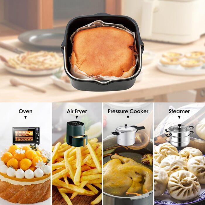 Задній комплект аерофритюрниці, Аксесуари для фритюрниці, Набір аксесуарів для гриля, Аксесуари для фритюрниці з антипригарним покриттям, сумісні з HD9925, HD9860, HD9905 01 (22 см)