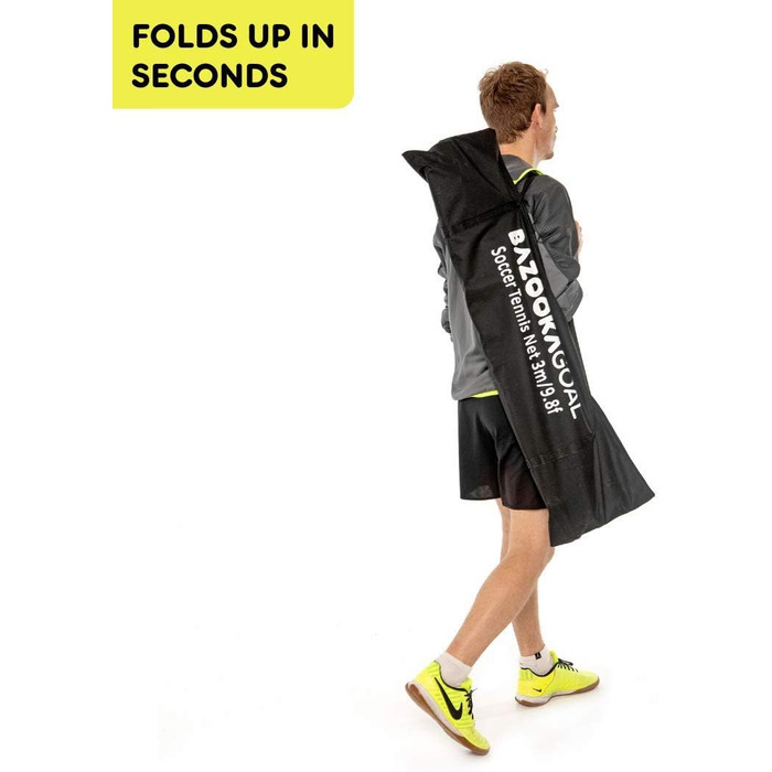 Тенісна сітка BazookaGoal 300x100 см, повний комплект - регульована та складна - волейбольна сітка для дітей та дорослих - розсувна та складна - теніс - волейбол - бадмінтон - висока якість