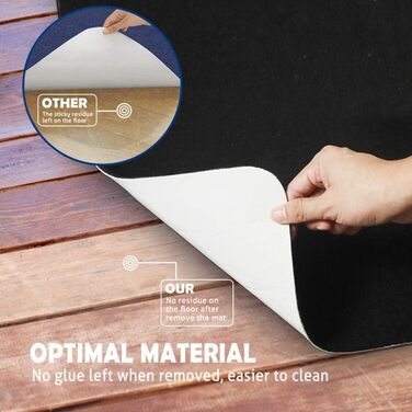 Захисний килимок для підлоги Килимок для офісного крісла 90 x 140 см Тверда підлога Покращена версія - Універсальний килимок для домашнього використання (чорний, 140x90 см) Чорний 140x90 см