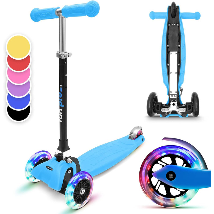 Самокат Fun Pro ONE, безпечний самокат преміум-класу для дітей віком від 3 років, переможець порівняльного тесту, світлодіодні кол