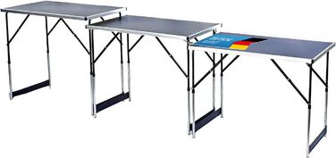 ТОВАРИГАДЖЕТИ Складаний багатофункціональний стіл, багатоцільовий стіл, кемпінговий стіл, кемпінговий набір, розкладний стіл, торговий стіл, стіл з регульованою висотою для обклеювання шпалерами, бічний столик для кемпінгу (сірий комплект із 3 столів)