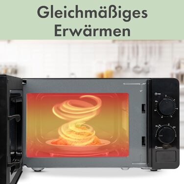 Мікрохвильова піч Clatronic з варильною камерою 20 л і освітленням варильної камери Мікрохвильова піч з 6 рівнями потужності Мікрохвильова піч з таймером на 30 хвилин Мікрохвильова піч з поворотним столом Ø24,5 см 700 Вт MW 791 чорний