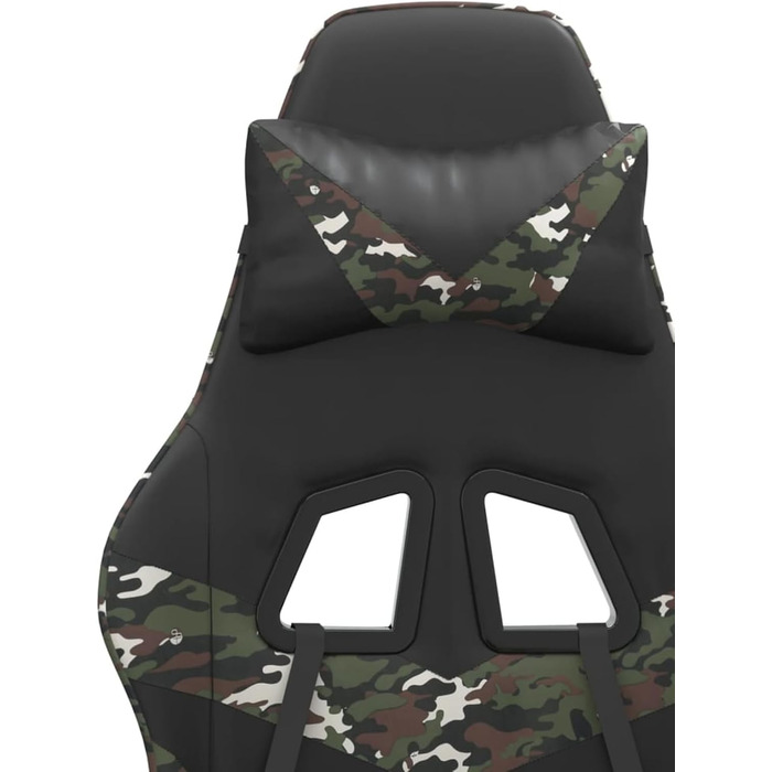 Поворотне ігрове крісло, чорне з камуфляжною штучною шкірою, модель 349554