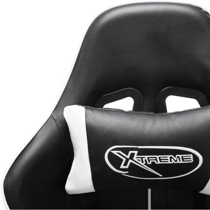 Геймерське крісло, офісне крісло, чорно-біле, штучна шкіра