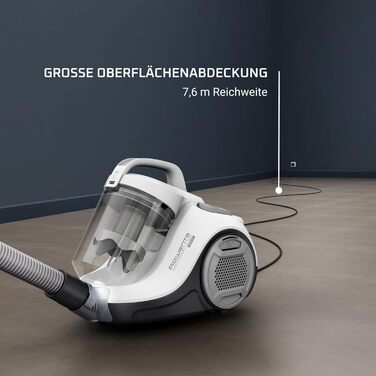 Пилосос без мішка 900 Вт 77 децибел 1,2 л Білий мішок для пилу 1,2 л, 2917