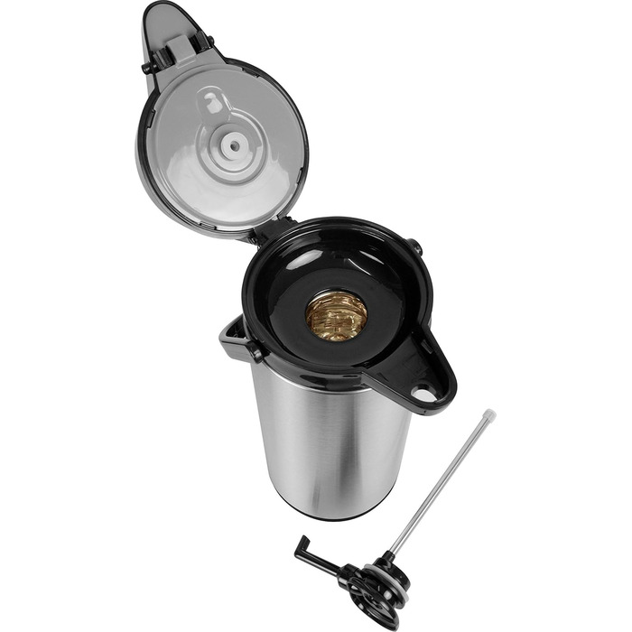 Ізольований глечик SARO з насосом 2,2 л Зовнішня частина з нержавіючої сталі, внутрішня частина зі скла Ручка для перенесення Для гарячих та холодних напоїв (один)