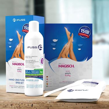 Засіб для дбайливого видалення мозолів Mr. Fuss Швидко розм'якшувальний лосьйон 250 мл 4 в упаковці Plus Pack. Педикюрний набір для догляду за ногами без шліфування з миттєвим ефектом.