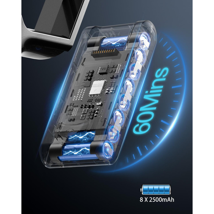 Акумуляторний пилосос GOLDEGGS 45000 Па/550 Вт, акумуляторний пилосос до 60 хвилин роботи, акумуляторний пилосос з розумним сенсор