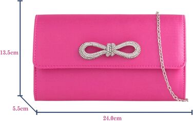 Сумочка з атласним бантом, весільний аксесуар, для випускного, весілля, вечора, вечірки, фуксія