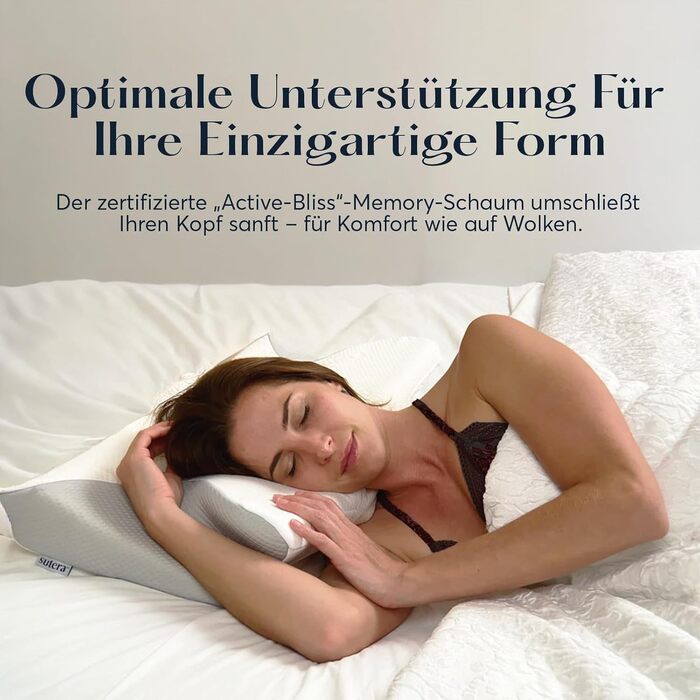 Подушка Dream Deep Contour з піни з ефектом пам&39яті, ортопедична підтримка шийного відділу хребта для полегшення болю в шиї, плечах та спині, ергономічна подушка для сну на боці, спині та животі, біла