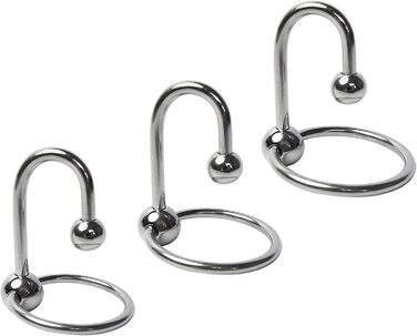 Набір уретральних дилататорів BDSMJOY, нержавіюча сталь, з ерекційними кільцями (25-28-30 мм), 3 шт.