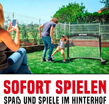 Набір футбольних воріт з 2 предметів - 120 x 90 x 90 см - Розкладні футбольні ворота для саду - Складані футбольні ворота для всіх вікових груп (2 предмети)