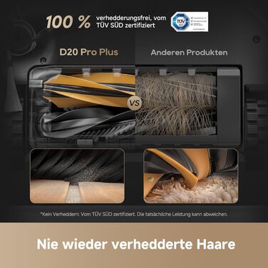 Робот-пилосос Dreame D20 Pro Plus потужність 13 000 Па, DuoBrush для шерсті тварин, очищення кутів, самоочищення, LDS-навігація та лазерне уникнення перешкод, сухе та вологе прибирання твердих підлог і килимів, акумулятор 5 200 мАг