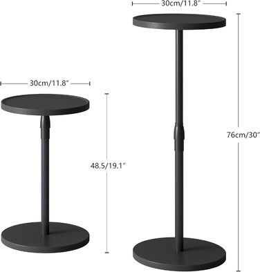 Круглий регульований бічний столик, маленька дерев&39яна тумбочка, бічний столик для диванів, для невеликих приміщень, вітальні, спальні, чорного кольору ET-010BW