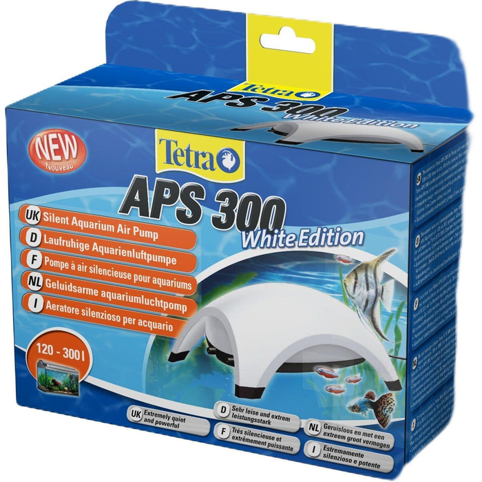 Повітряний насос для акваріума Tetra APS 300 - тихий діафрагмовий насос для акваріумів від 120 до 300 літрів, білий