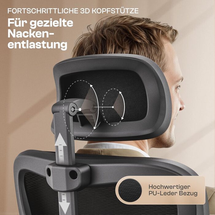 Ергономічне офісне крісло Lancelot ПЕРЕМОЖЕЦЬ ПОРІВНЯННЯ Переможець тесту офісних крісел Ергономічне офісне крісло Зручне ігрове крісло Обертове крісло 150 кг для максимального комфорту Lancelot (чорне)