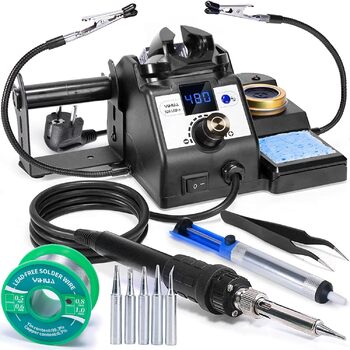 Паяльна станція YIHUA 926LED-IV 60W 90480C паяльник з 2 додатковими ручками, дозатор припою, 5 додаткових жал, насос для видалення