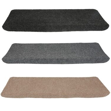 Самоклеючі килимки для сходів, Захисний килимок для сходів, Килимок для сходів для приміщень (прямокутний), Коричневий, 25 x 65 см (прямокутний), 15 шт.