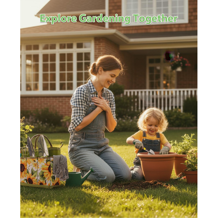 Набір садових інструментів MOSFiATA Gartenwerkzeug 12 предметів, міцна нержавіюча сталь, дерев'яні ручки з антиковзким покриттям та водонепроникна сумка для транспортування